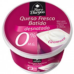 Queso fresco batido 0% FLOR DE BURGOS tarrina 450 grs